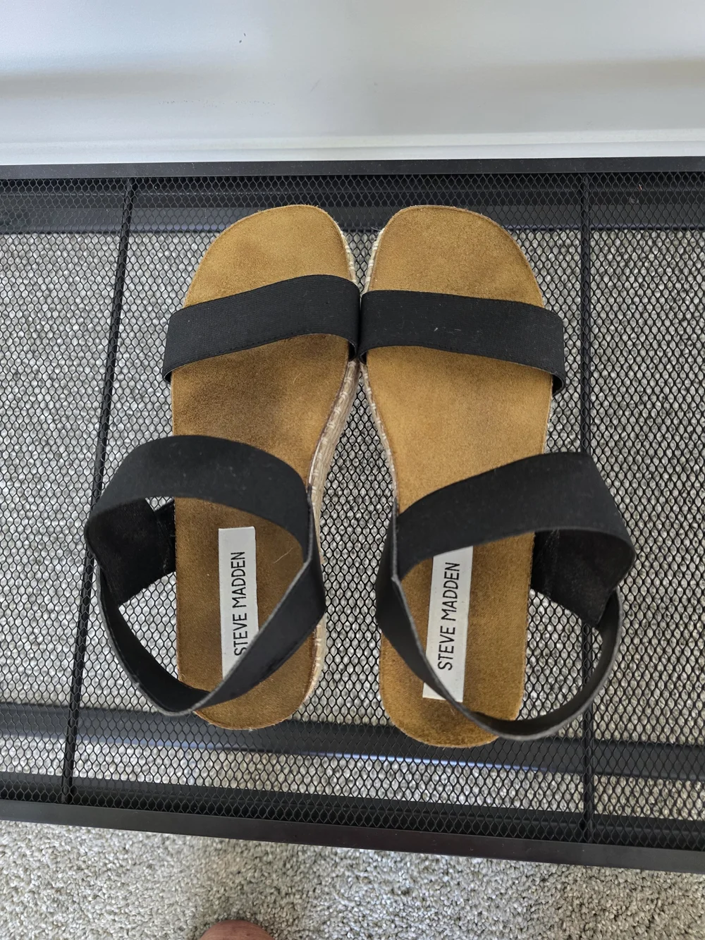 Steve Madden Black Platform Espadrille Sandals